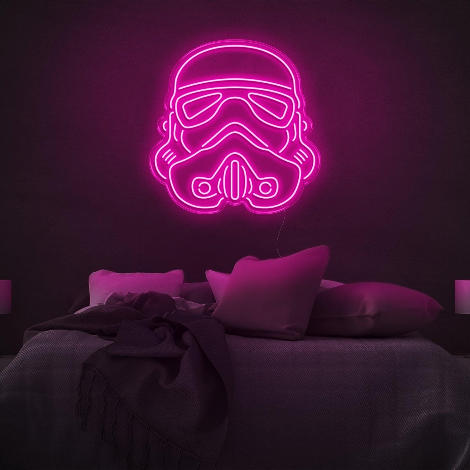 Purple Storm Trooper Helmet Led Neon Sign Sci-Fi Bedroom Decor | Shineneon
