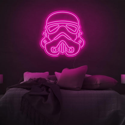 Purple Storm Trooper Helmet Led Neon Sign Sci-Fi Bedroom Decor | Shineneon