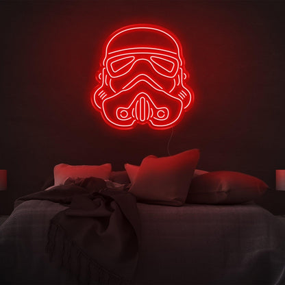 Purple Storm Trooper Helmet Led Neon Sign Sci-Fi Bedroom Decor | Shineneon