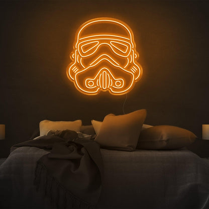 Purple Storm Trooper Helmet Led Neon Sign Sci-Fi Bedroom Decor | Shineneon