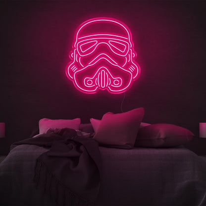 Purple Storm Trooper Helmet Led Neon Sign Sci-Fi Bedroom Decor | Shineneon