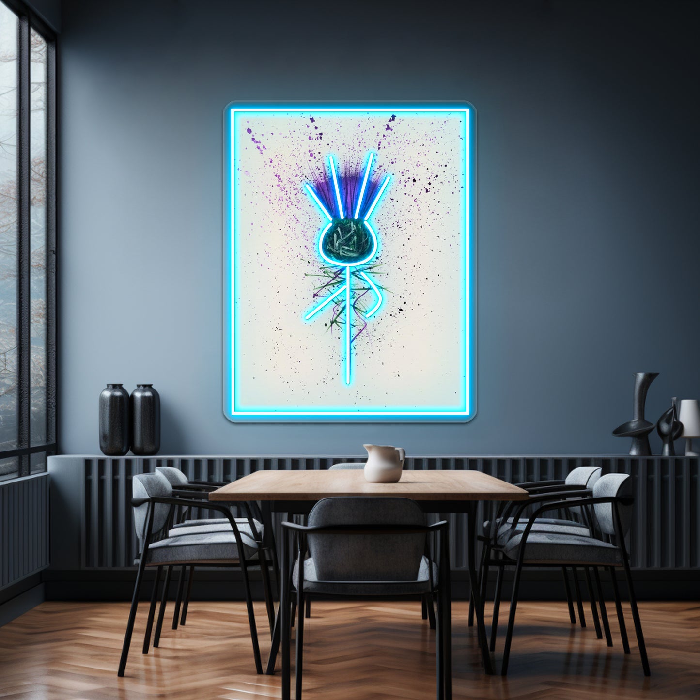 Purple Thistle Elegant Style Wall Artwork Neon Signs