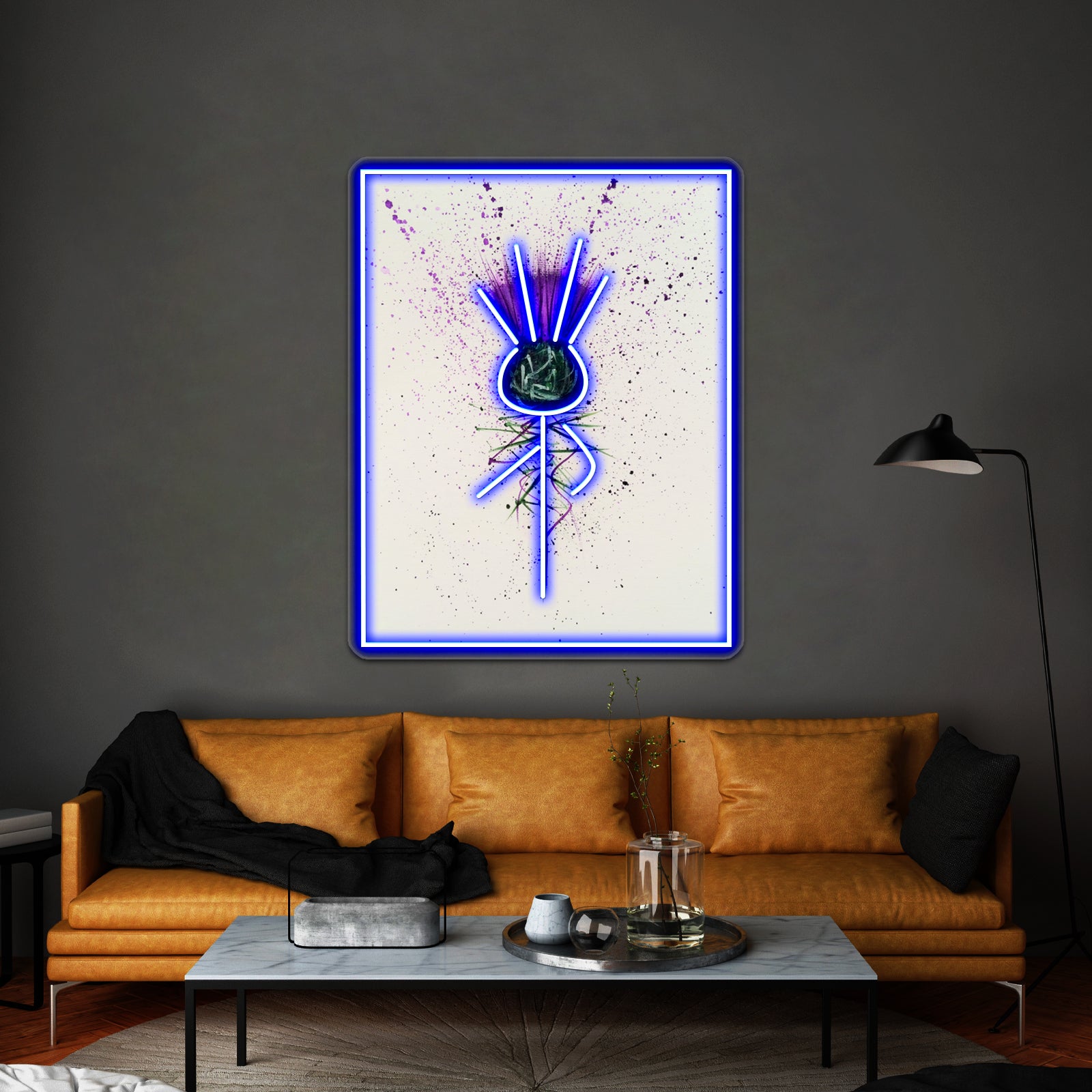 Purple Thistle Elegant Style Wall Artwork Neon Signs | Shineneon
