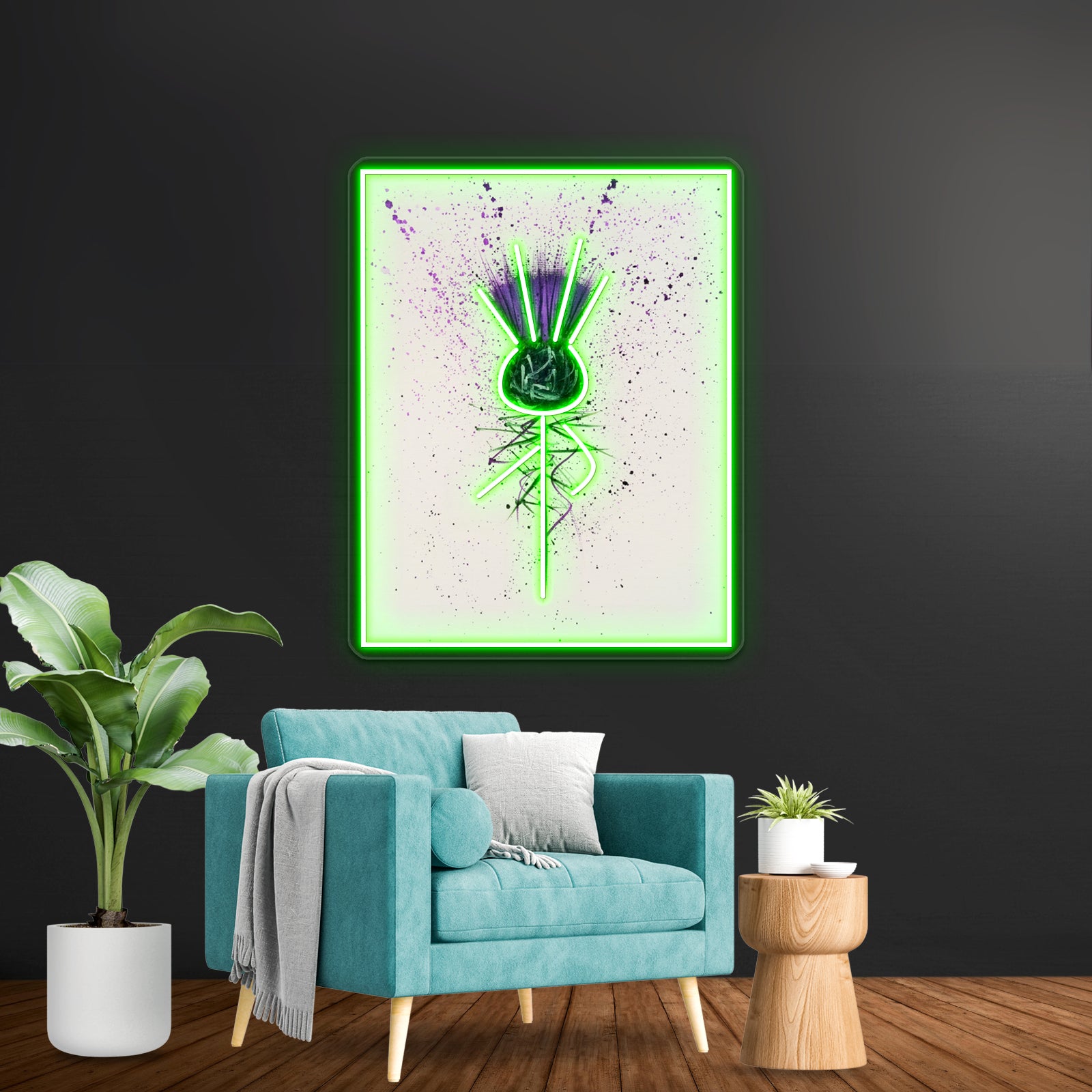 Purple Thistle Elegant Style Wall Artwork Neon Signs | Shineneon