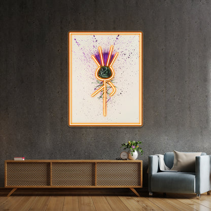 Purple Thistle Elegant Style Wall Artwork Neon Signs