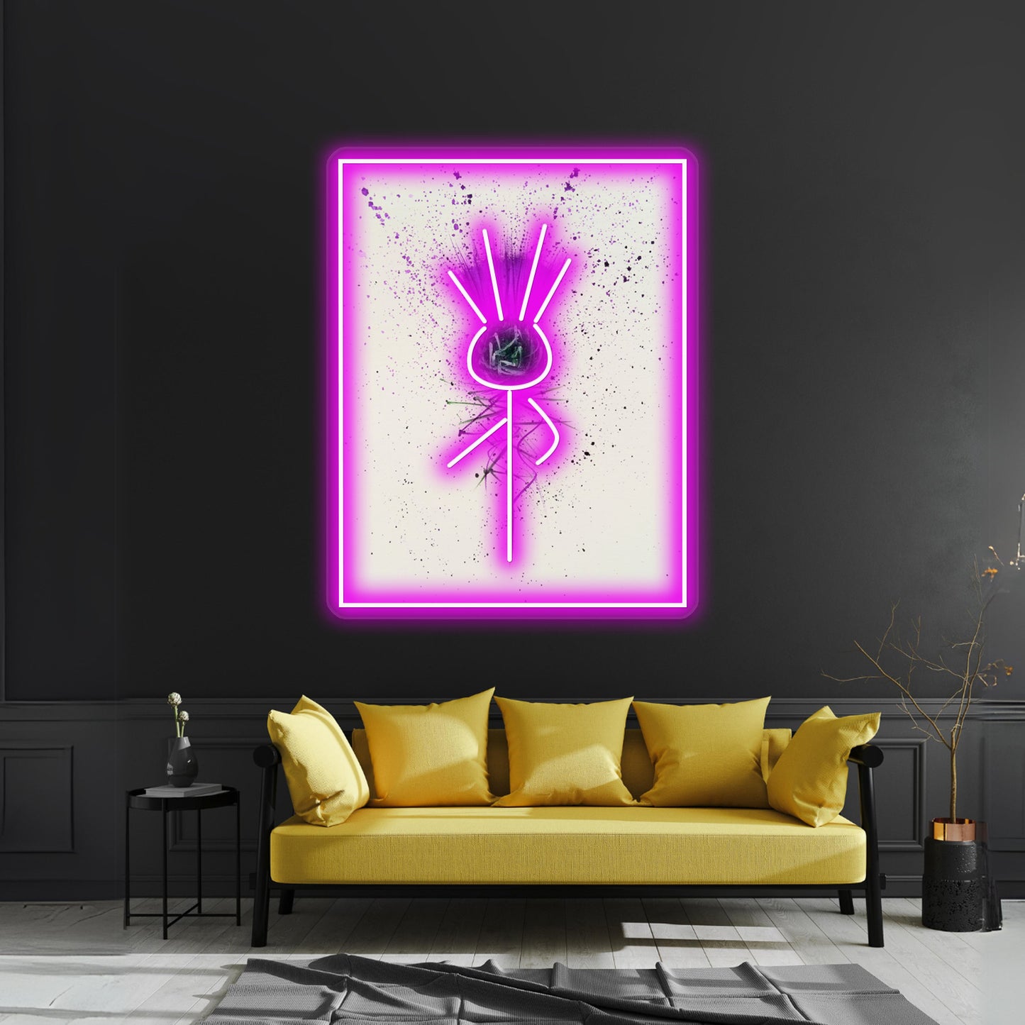 Purple Thistle Elegant Style Wall Artwork Neon Signs