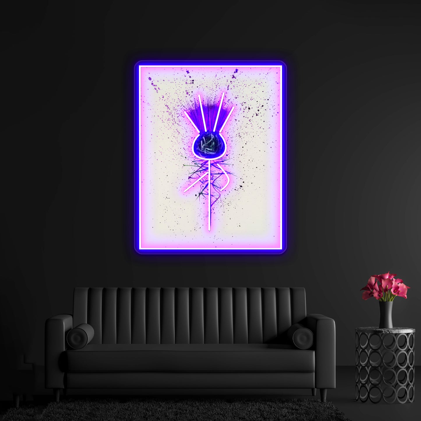 Purple Thistle Elegant Style Wall Artwork Neon Signs