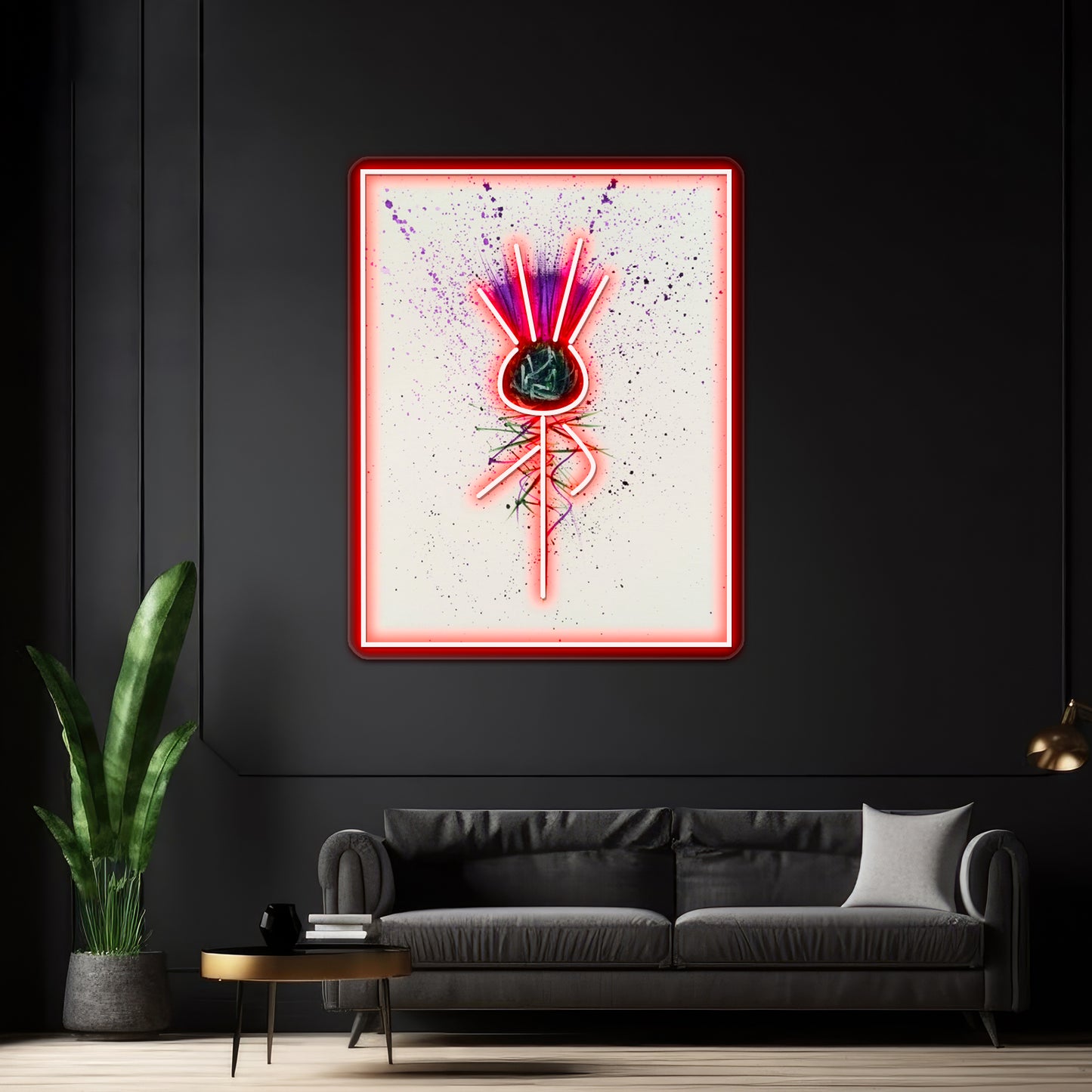 Purple Thistle Elegant Style Wall Artwork Neon Signs