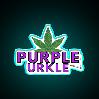 Purple Urkle Hemp Inspired Green Leaf Led Neon Sign 420 Neon Decor Rgb Color - Size and dimension reference