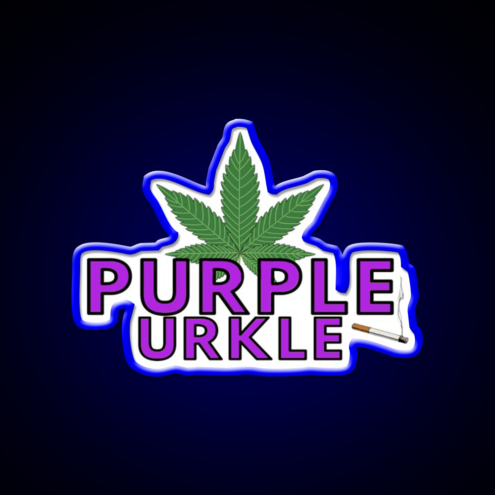 Purple Urkle Hemp Inspired Green Leaf Led Neon Sign 420 Neon Decor Rgb Color - LED neon sign view 5