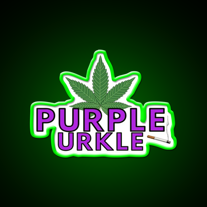 Purple Urkle Hemp Inspired Green Leaf Led Neon Sign 420 Neon Decor Rgb Color - LED neon sign view 8