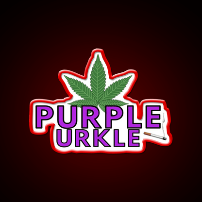 Purple Urkle Hemp Inspired Green Leaf Led Neon Sign 420 Neon Decor Rgb Color - Shineneon