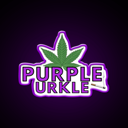 Purple Urkle Hemp Inspired Green Leaf Led Neon Sign 420 Neon Decor Rgb Color - Shineneon