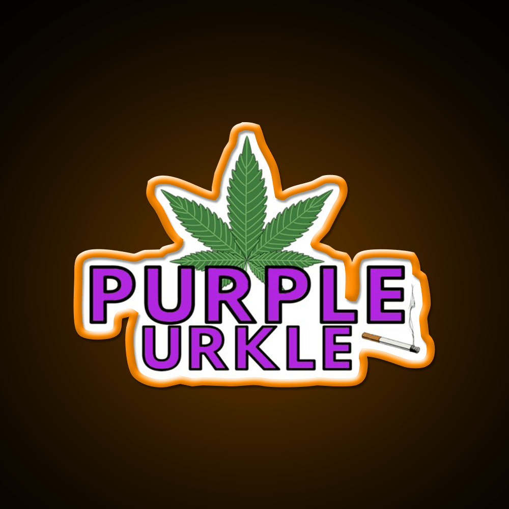 Purple Urkle Hemp Inspired Green Leaf Led Neon Sign 420 Neon Decor Rgb Color - Shineneon