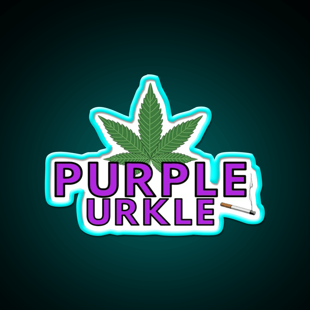 Purple Urkle Hemp Inspired Green Leaf Led Neon Sign 420 Neon Decor Rgb Color - Shineneon