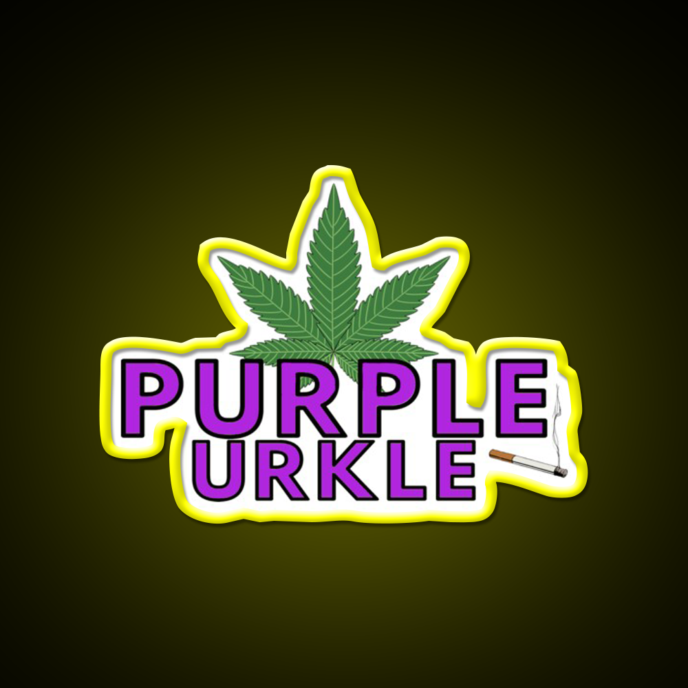 Purple Urkle Hemp Inspired Green Leaf Led Neon Sign 420 Neon Decor Rgb Color - LED neon sign view 7