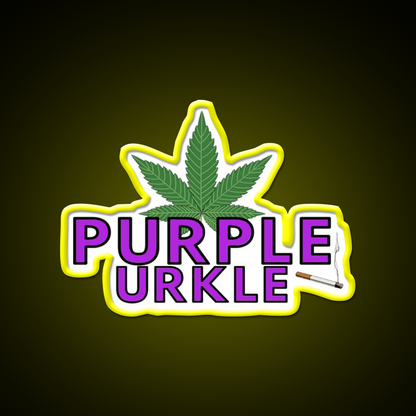 Purple Urkle Hemp Inspired Green Leaf Led Neon Sign 420 Neon Decor Rgb Color - LED neon sign view 7