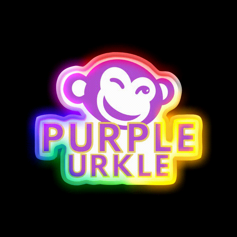 Purple Urkle Hemp Inspired Green Leaf Led Neon Sign Rgb Color - LED neon sign close-up detail