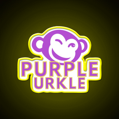 Purple Urkle Hemp Inspired Green Leaf Led Neon Sign Rgb Color - Custom LED neon sign front view