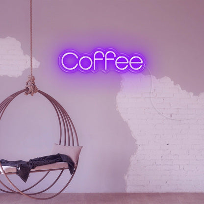 Purple-White Coffee Led Neon Sign For Cafe Wall Decor | Shineneon