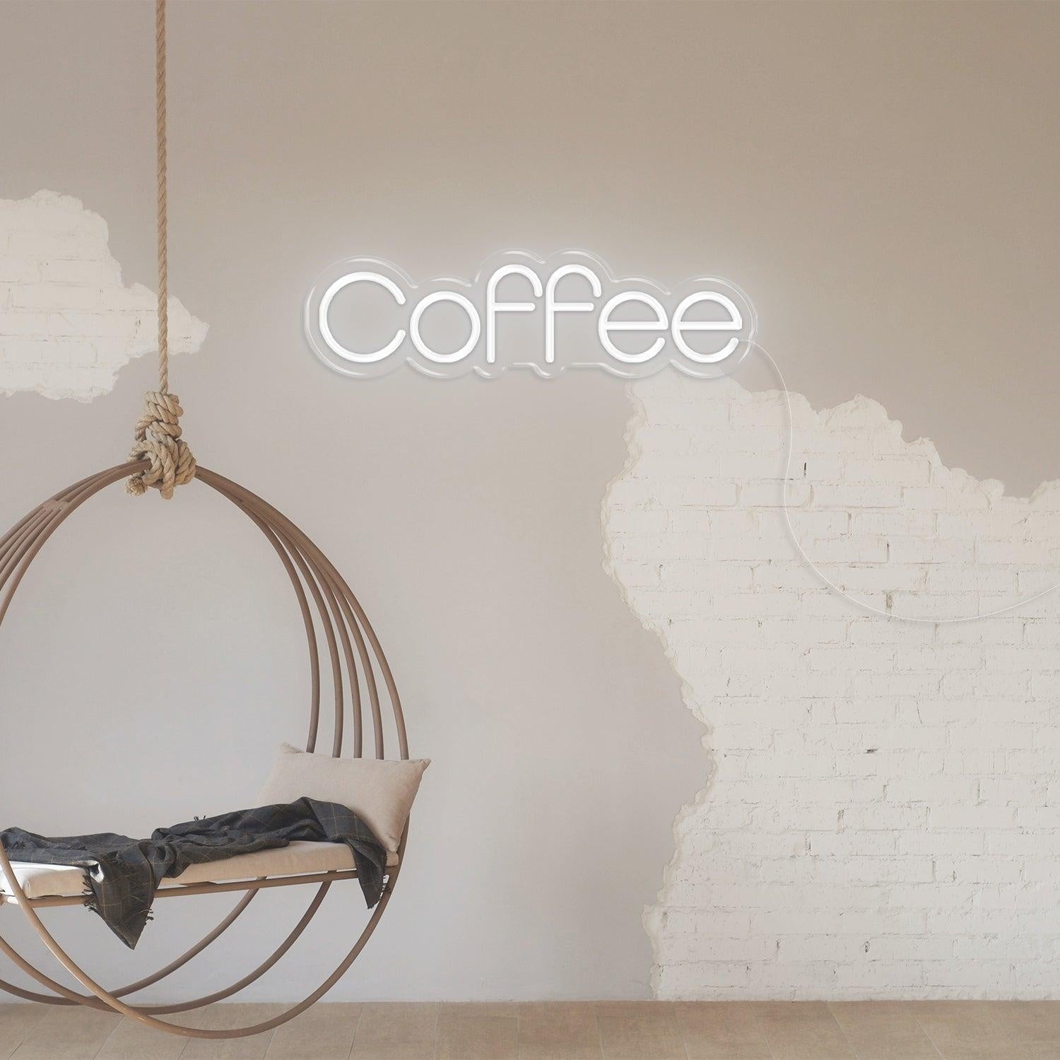 Purple-White Coffee Led Neon Sign For Cafe Wall Decor | Shineneon