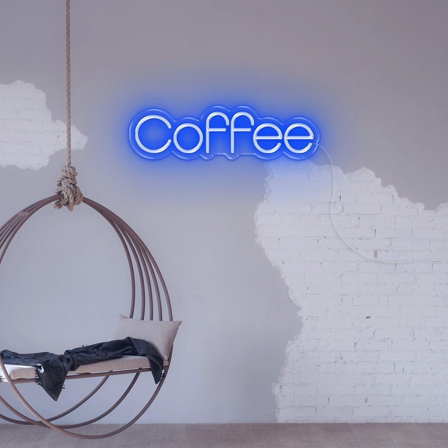 Purple-White Coffee Led Neon Sign For Cafe Wall Decor | Shineneon