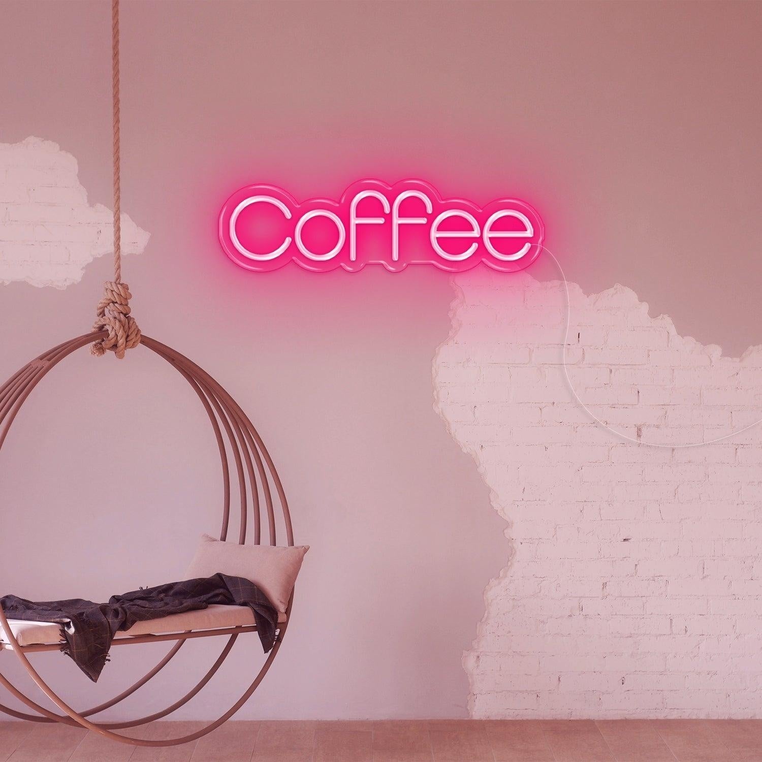 Purple-White Coffee Led Neon Sign For Cafe Wall Decor | Shineneon