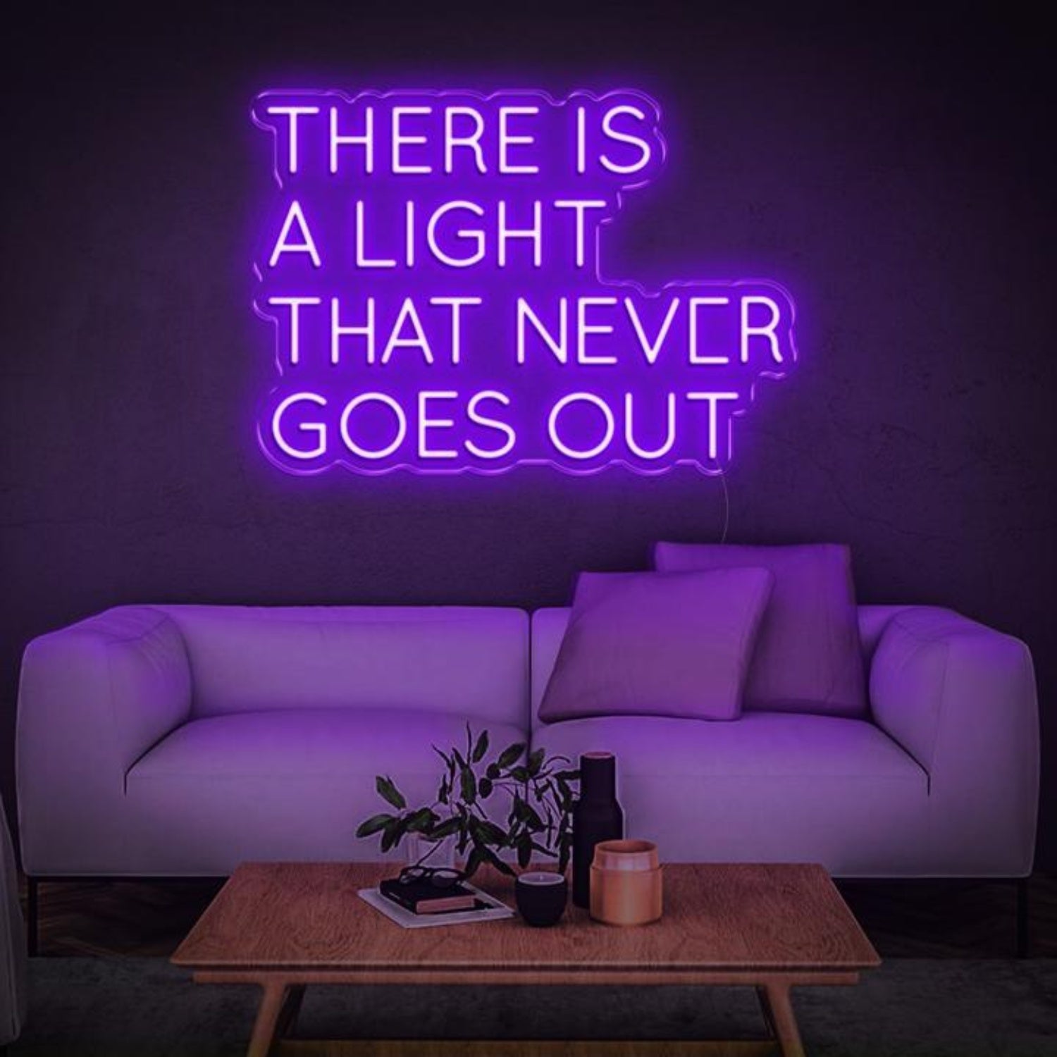 Purple-White Never Goes Out Led Neon Sign For Home Or Cafe Decor | Shineneon