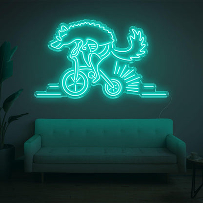 Purple Wolf Riding Bike Led Neon Sign For Modern Home Wall Decor | Shineneon