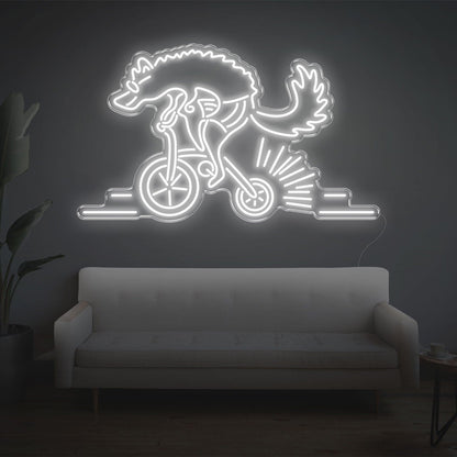 Purple Wolf Riding Bike Led Neon Sign For Modern Home Wall Decor | Shineneon