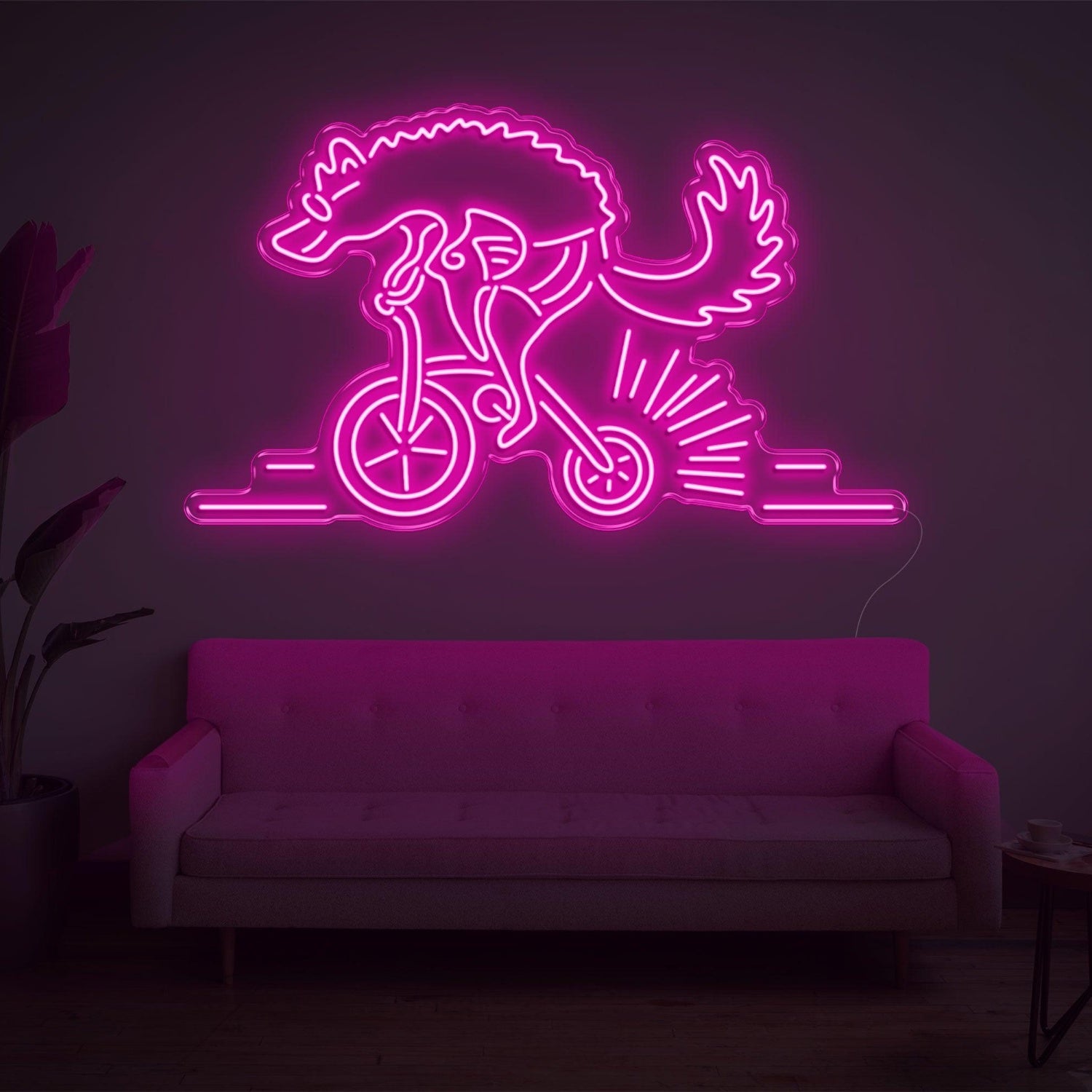 Purple Wolf Riding Bike Led Neon Sign For Modern Home Wall Decor | Shineneon