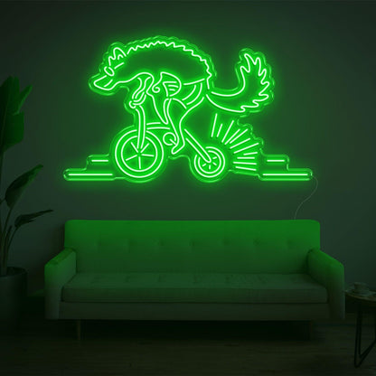 Purple Wolf Riding Bike Led Neon Sign For Modern Home Wall Decor | Shineneon