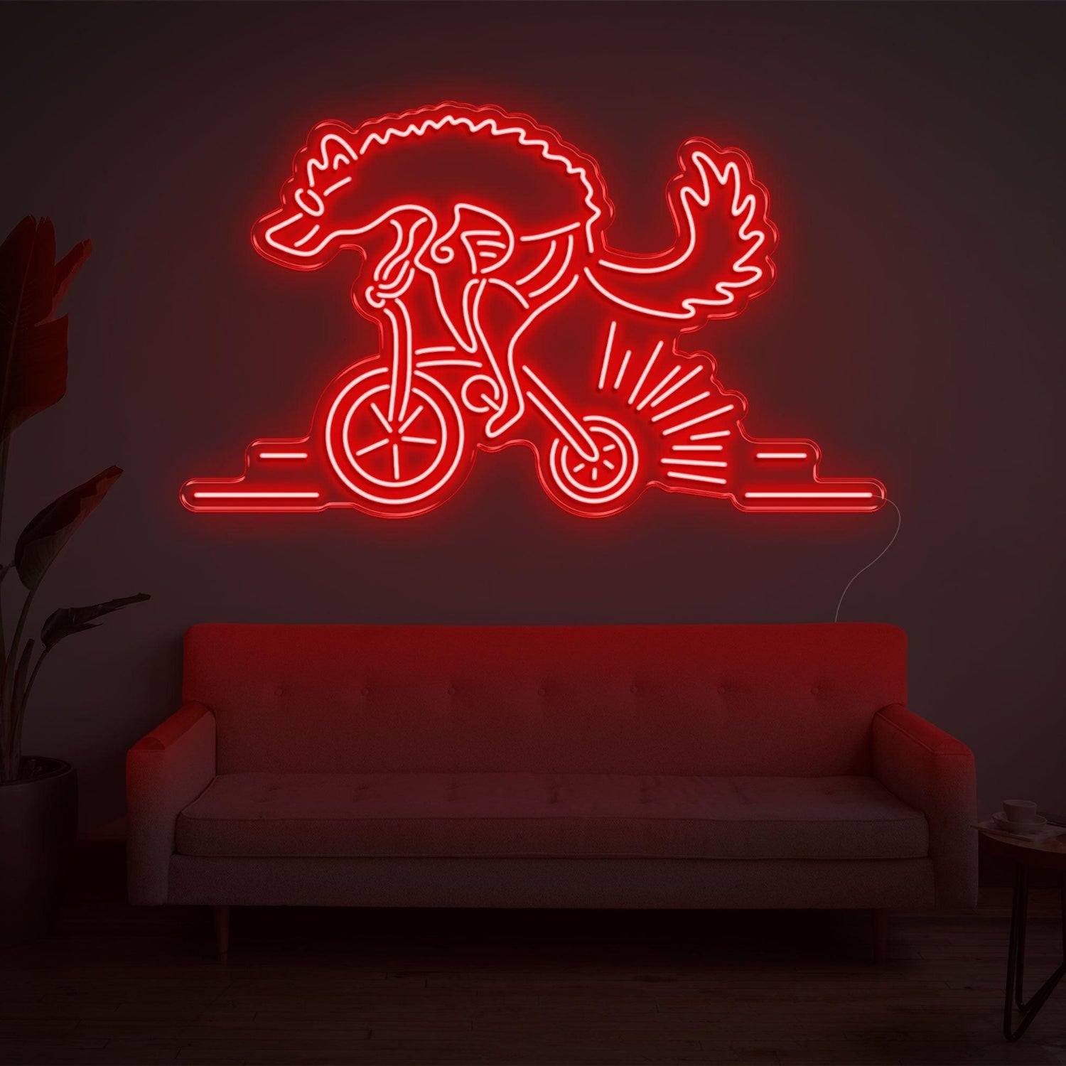 Purple Wolf Riding Bike Led Neon Sign For Modern Home Wall Decor | Shineneon