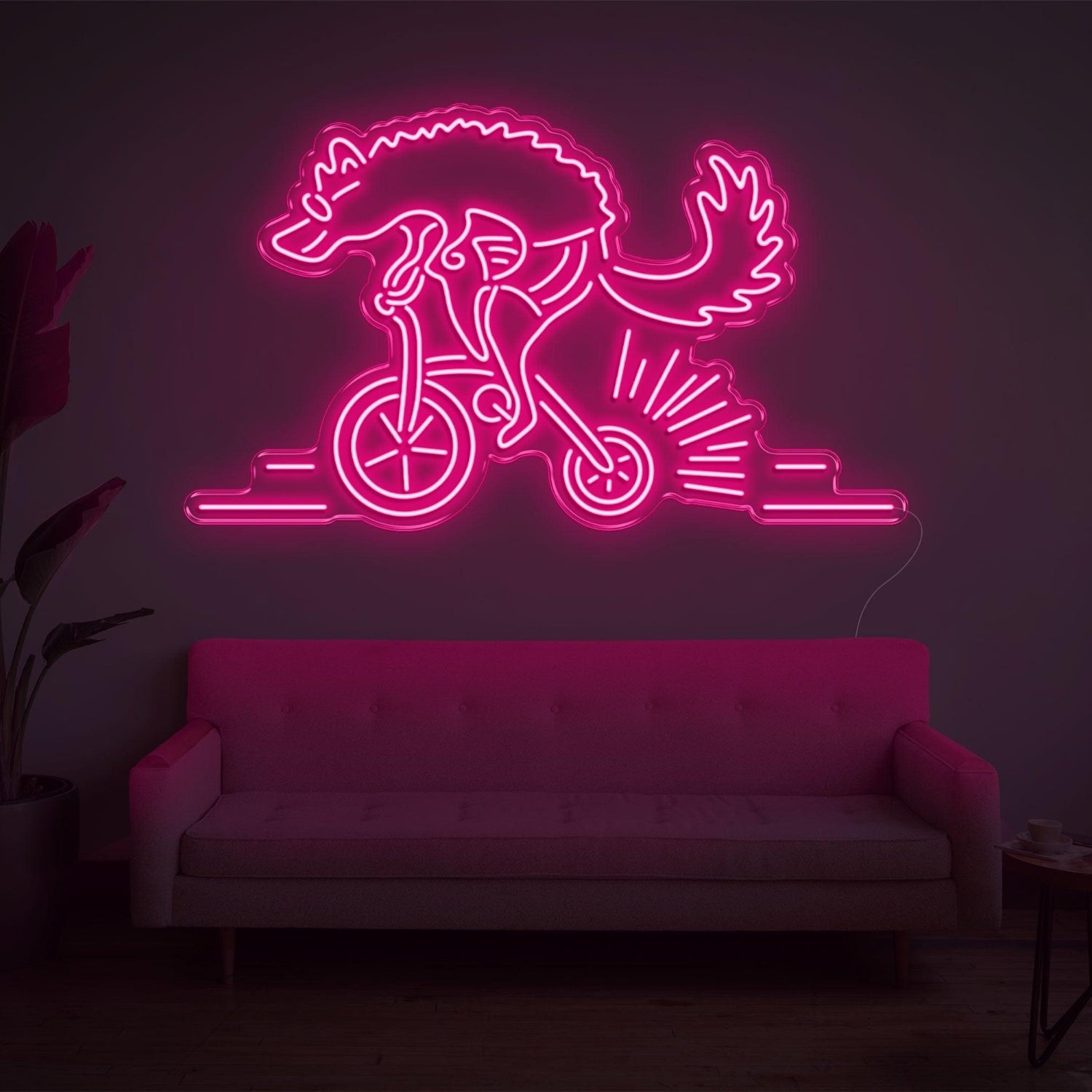 Purple Wolf Riding Bike Led Neon Sign For Modern Home Wall Decor | Shineneon
