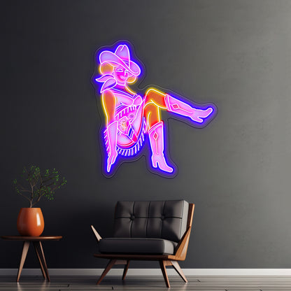 Vegas Vickie Cowgirl Led Sign Business Neon Sign