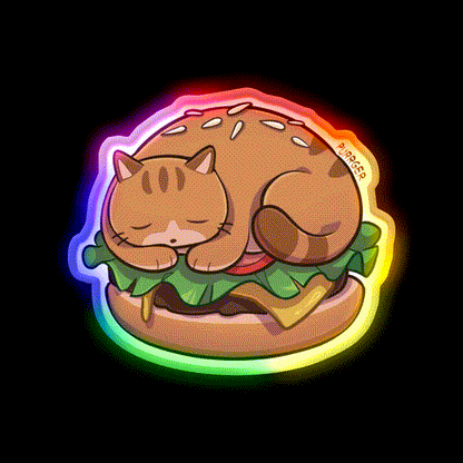 Purrger Fast Food Led Neon Sign For Burger Place Rgb Color - LED neon sign close-up detail