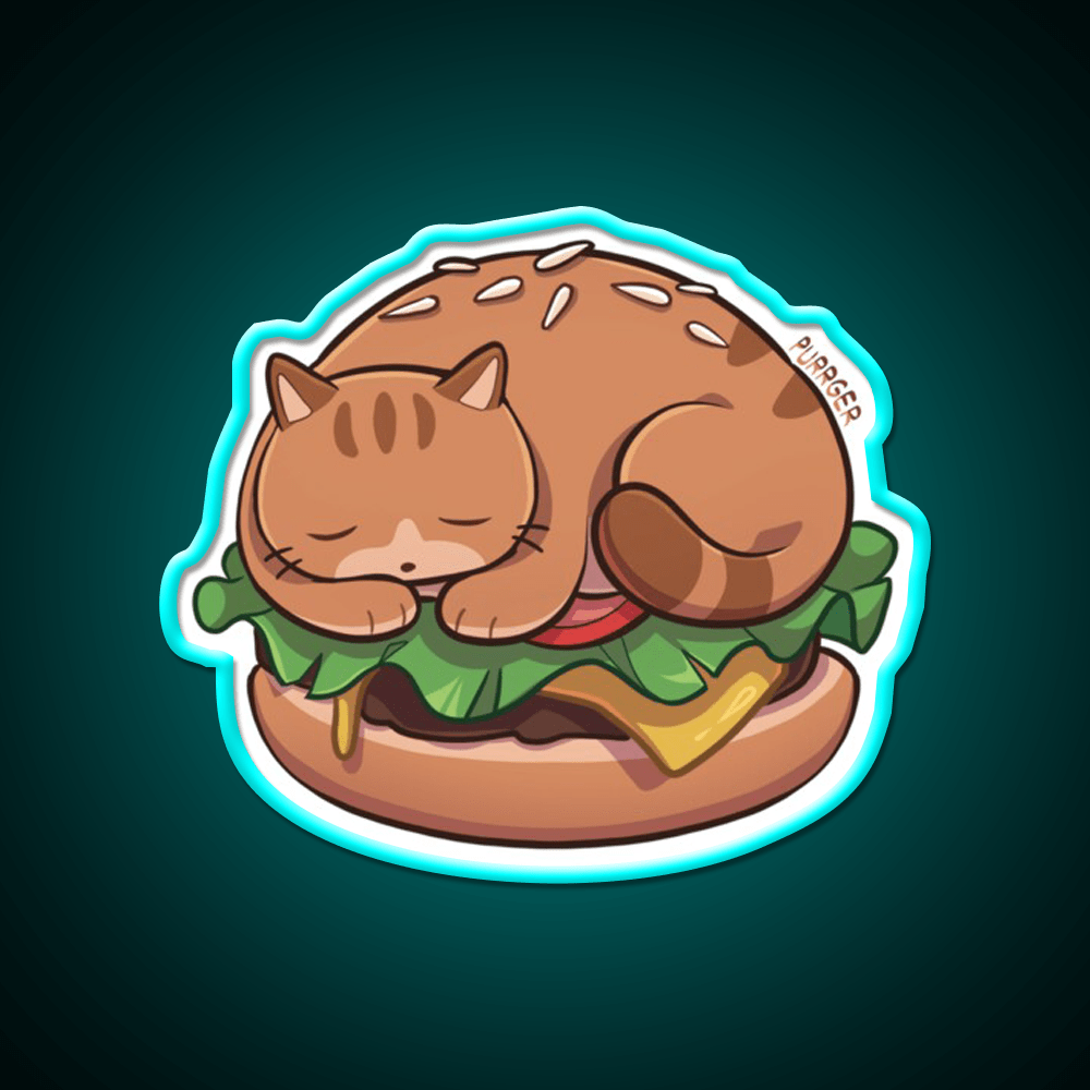 Purrger Fast Food Led Neon Sign For Burger Place Rgb Color - Shineneon