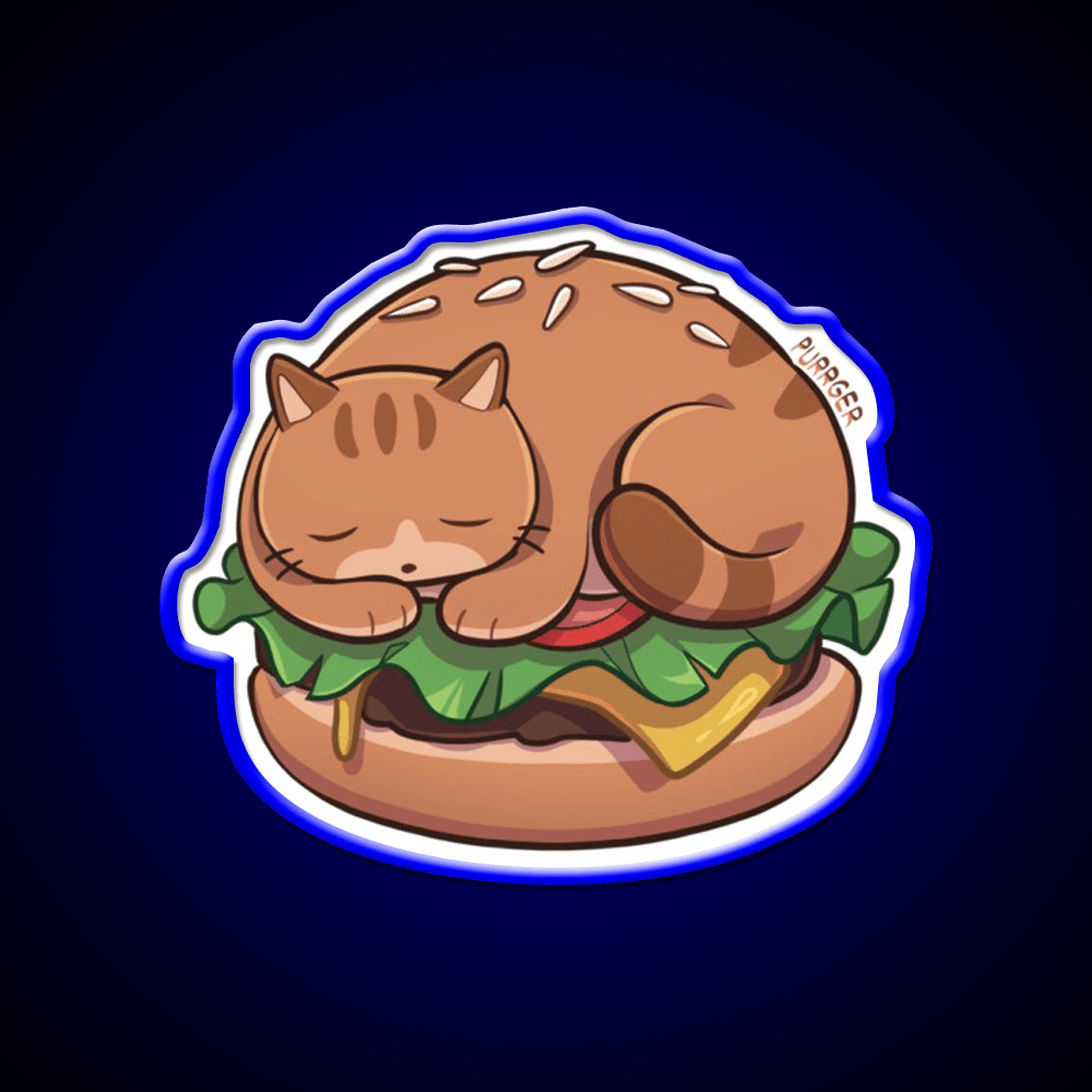 Purrger Fast Food Led Neon Sign For Burger Place Rgb Color - Shineneon