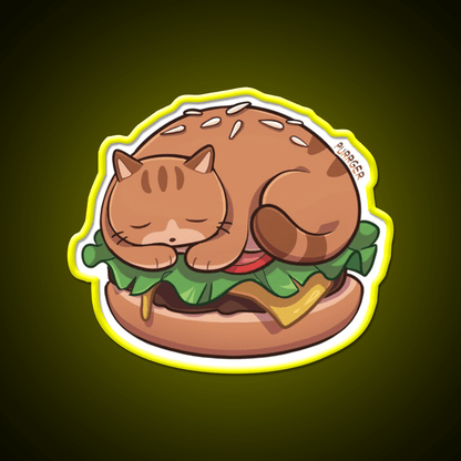 Purrger Fast Food Led Neon Sign For Burger Place Rgb Color - Shineneon