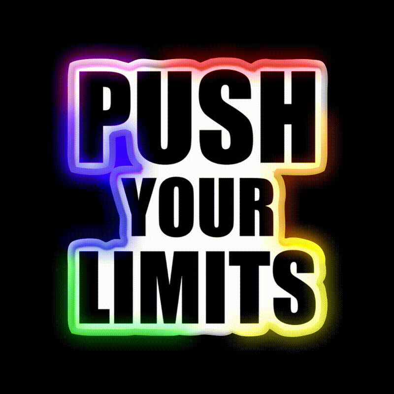 Push Your Limits Gym Gym Fitness Led Neon Sign Rgb Color