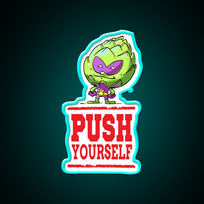 Push Yourself Artichoke Alien Workout Gym Fitness Led Neon Sign Rgb Color