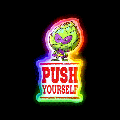 Push Yourself Artichoke Alien Workout Gym Fitness Led Neon Sign Rgb Color