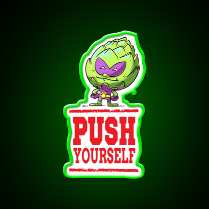 Push Yourself Artichoke Alien Workout Gym Fitness Led Neon Sign Rgb Color