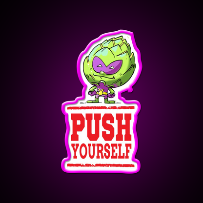 Push Yourself Artichoke Alien Workout Gym Fitness Led Neon Sign Rgb Color