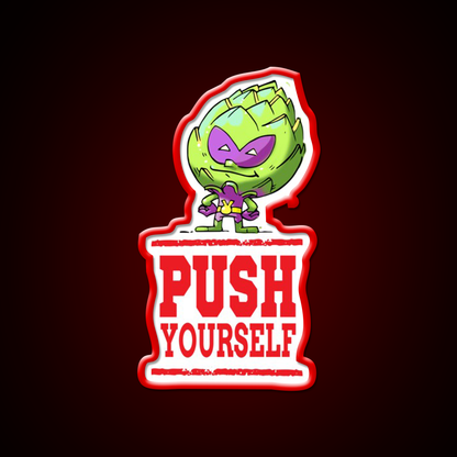 Push Yourself Artichoke Alien Workout Gym Fitness Led Neon Sign Rgb Color