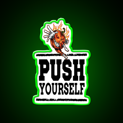Push Yourself Halloween Pumpkin Workout Gym Fitness Led Neon Sign Rgb Color