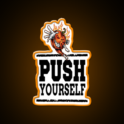 Push Yourself Halloween Pumpkin Workout Gym Fitness Led Neon Sign Rgb Color