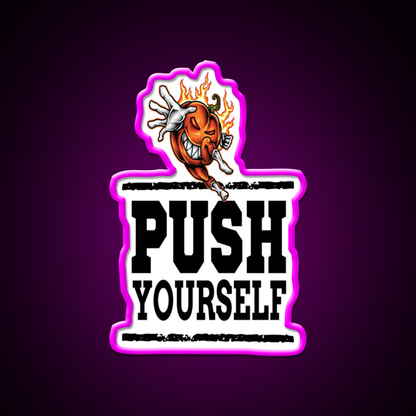 Push Yourself Halloween Pumpkin Workout Gym Fitness Led Neon Sign Rgb Color