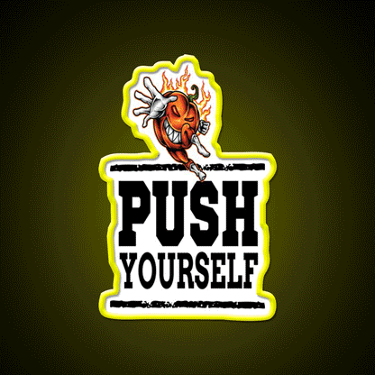 Push Yourself Halloween Pumpkin Workout Gym Fitness Led Neon Sign Rgb Color