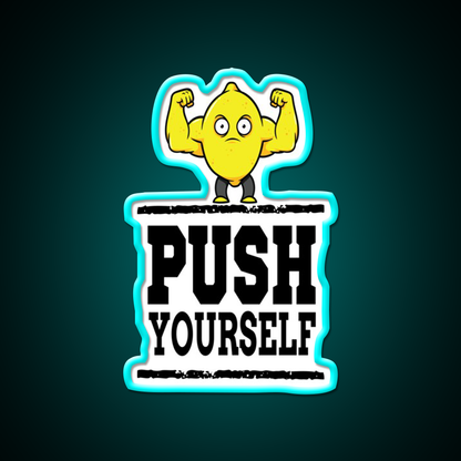 Push Yourself Jacked Lemon Workout Bodybuilding Gym Fitness Led Neon Sign Rgb Color